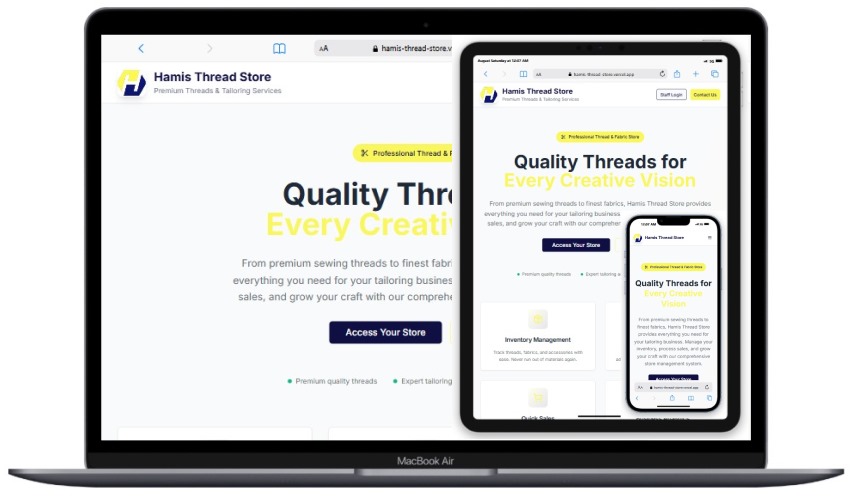 Hamis Thread Stores Web App screenshot